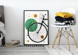 Tableau abstrait vélo pour réveiller une déco murale blanche - 3