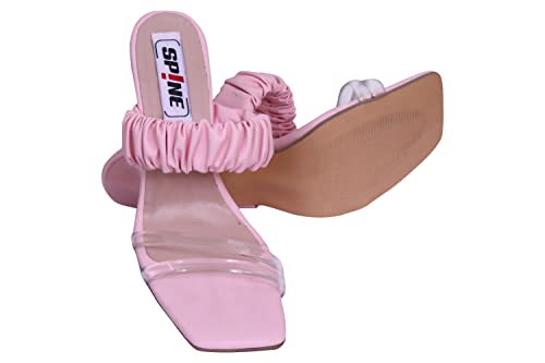 Image of SPINE Mohini Art's Women kitten Heel Slipper (Pink)