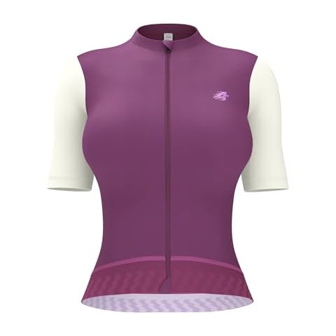 LAMEDA Cycling Jersey Women, Breathable Bike Shirts for Women Biking Tops with Pockets, Bicycle Clothing for Road Riding Purple Cover