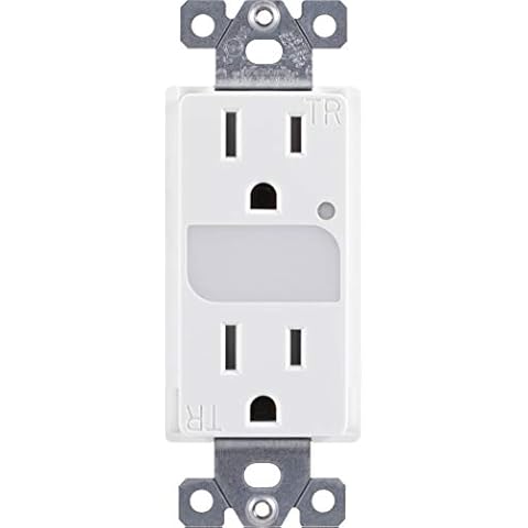 GE UltraPro Grounding Duplex Outlet with LED Guide Light Cover