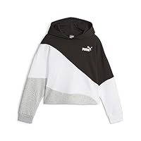 Blusa Moletom Puma Power Cat Hoodie Tr G Infantil (BR, Idade, 5 Anos, Regular, Preto/Branco)