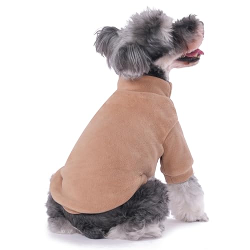 Image of Dog Sweater, 3 Pack Dog Sweaters for Small Dogs Girl Boy, Ultra Soft Warm Puppy Clothes Dog Coat for Winter (Camel+Beige+Yellow, XX-Small)