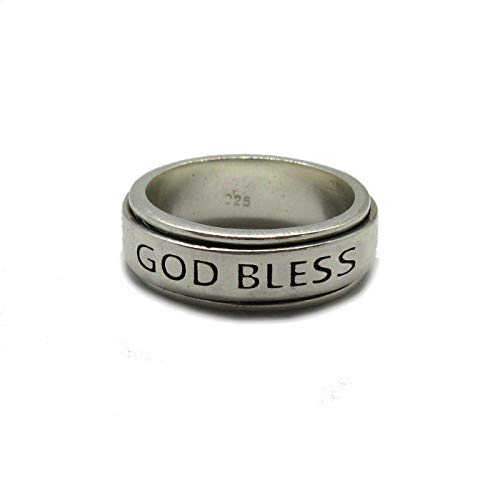Bague tournante en argent 925 God Bless Empress un bijou anti-stress d'exception