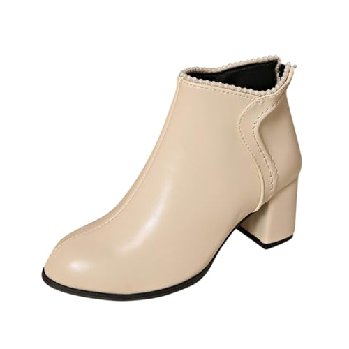 Bottes courtes tendance femme en cuir à bout carré chic pour automne hiver