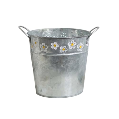 UPKOCH Seau Vintage Décoratif Petit pour Plantes Intérieur Pot de Fleurs avec Poignée Jardinière Légère pour Cactus et Décoration Maison Bureau
