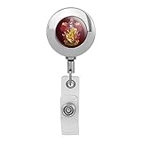Harry Potter Gryffindor Painted Crest Retractable Reel Premium Metal Chrome Badge ID Card Holder...
