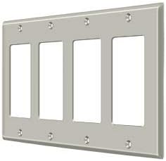 Deltana SWP4744U15 Switch Plate Cover 4 Rocker Satin Nickel