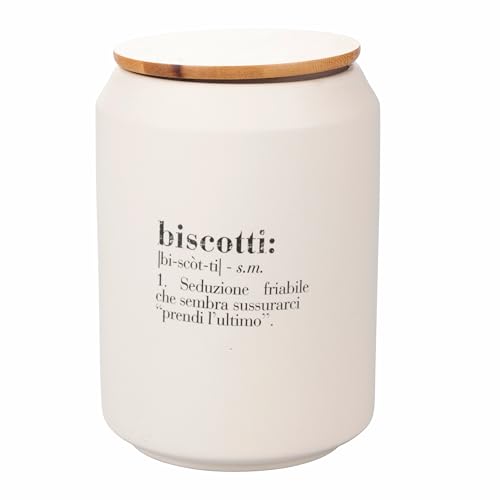 Villa d'Este Home Tivoli Victionary - Tarro para galletas (cerámica, 1,7 L, tapa de bambú)