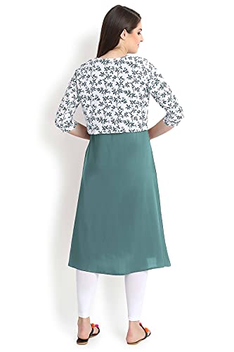 Image of Women's Crepe A-Line Kurta, Orange