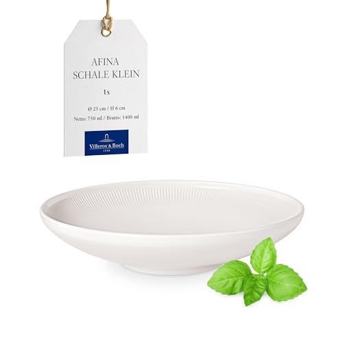 Villeroy & Boch - Coppa Afina in porcellana premium, bol medio per insalate e pasta, Made in Germany, lavabile in lavastoviglie e adatto al microonde, impilabile, bianco