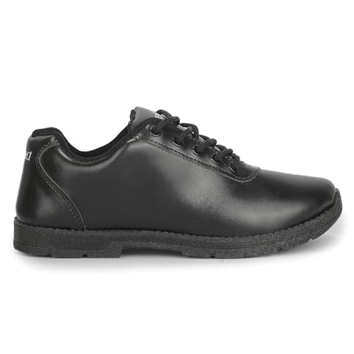 Image of Liberty Prefect Black School Shoes for Kids Lace-Up