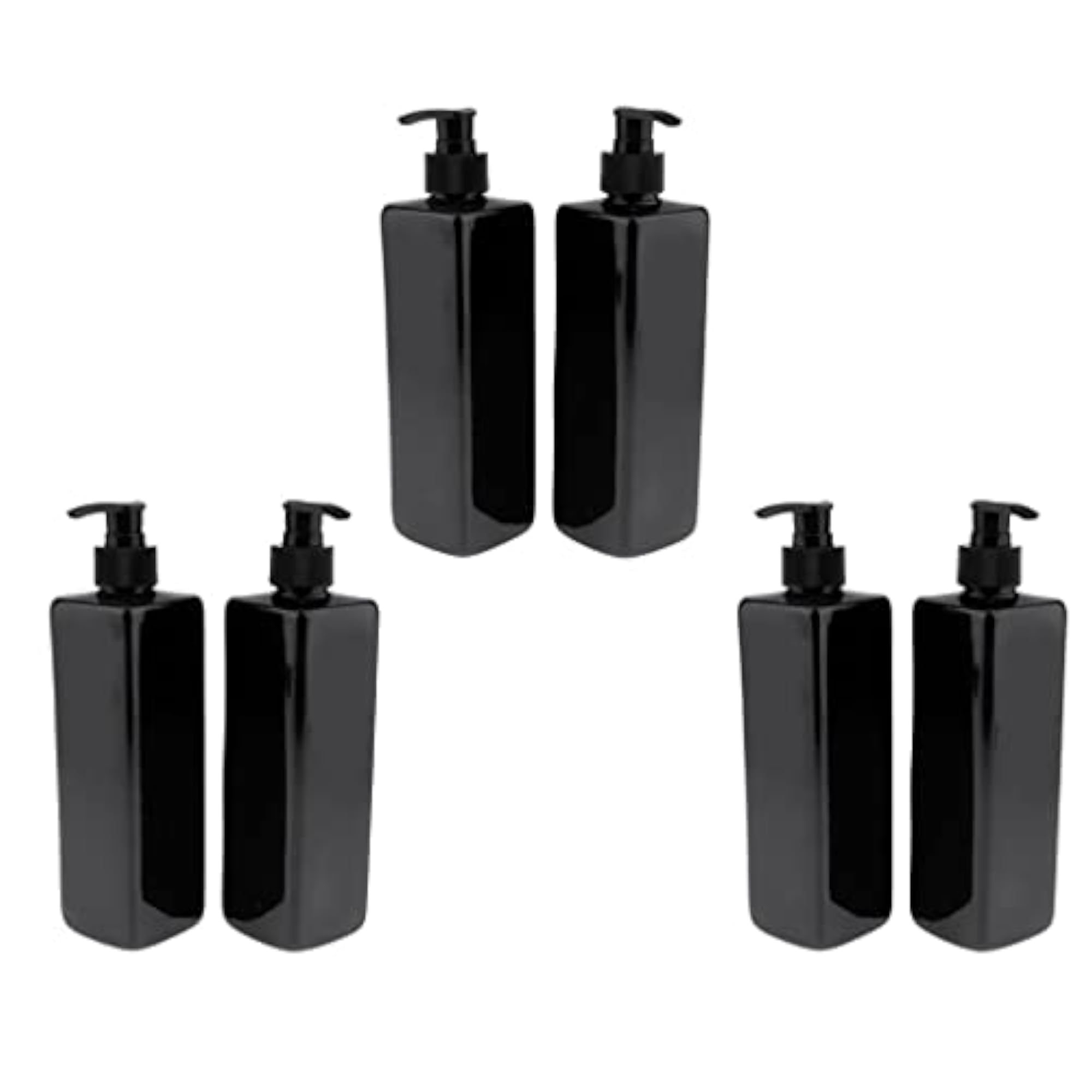 6Pcs Empty Plastic Shampoo Bottles with Lotion Pumps