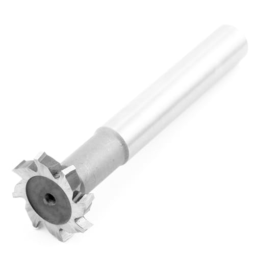 HALLMERS HSS T Slot Milling Cutter 4mm Blade Height 25mm Cutting Diameter 8 Flute Woodruff Tip Tipped Head 12mm Shank, for Moulding Steel Carbon Iron Alloy, End Mill Router Drill Bit Metalwork Tool