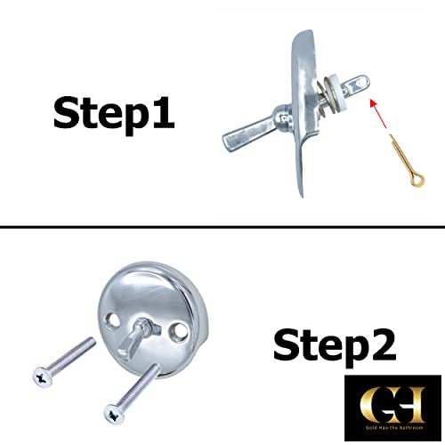 Gold-Hao-The-Bathroom Trip Lever Bathtub Drain And Overflow Faceplate Trim Kit With Screws (Chrome) #TOP6