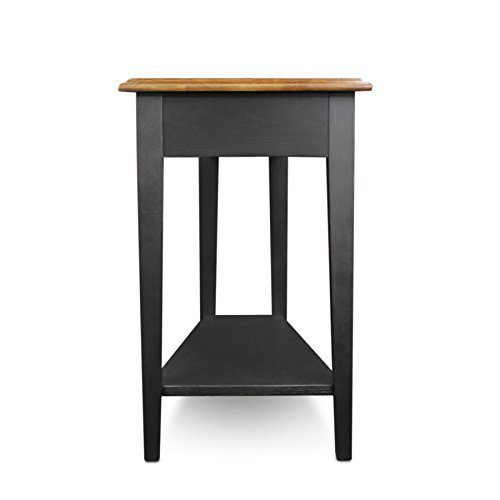 Image of Leick Home Haven Ridge Wedge End Table, 15 inch, Slate with Medium Oak