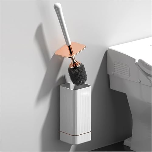 FBANULPEX Spazzola di Gomma per cessi, Scopino for WC, Manico Lungo con Base, Set Home Wash Toilet(White)