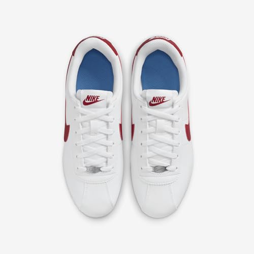 Nike Cortez Big Kids' Shoes (DM0950-115, White/Varsity Blue/Varsity Red)4