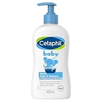 CETAPHIL Baby Gentle Wash and Shampoo 400ml, Suitable for Newborns & Infants, With Glycerin & Panthenol, Hypoallergenic, Dermatologist Tested, Paraben-Free, Tear-Free