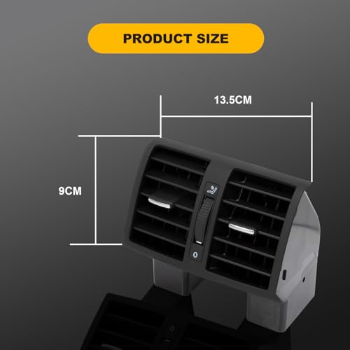 Anlseiod Lüftungsgitter für VW Touran 2003-2015 Caddy 2004-2015 Hinten Mitte Konsole Luftdüse Lüftungsdüse Lüftungsauslass zubehör 1TD819203A