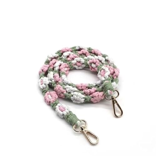 JaeyiTfu Handmade Crochet Flower - Patterned Cotton Strap, Versatile Crossbody/Shoulder Replacement Strap for Bags & Phones