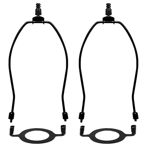 2 pantallas de metal con clip, lámpara negra de 8 pulgadas, con base para instalación rápida, extraíble, ajuste universal en lámparas de mesa y pie