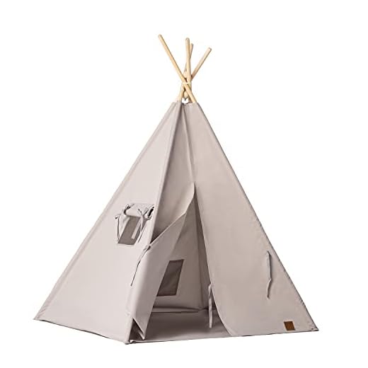 MyDeer, Tipi Tienda de campaña para niños, Tienda de campaña para niños, Resistente al Agua, Juego Indio para niños y niñas (Gris)