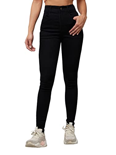 Image of Dolce Crudo Women's Skinny High Rise Bleached Cropped Stretchable Denim Jeans