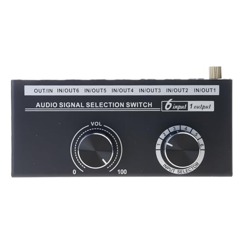 Sélecteur de sources sonores 6 entrées jack boîtier de commutation audio 3,5 mm