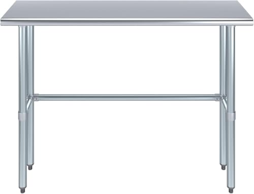 Image of 48 inchx14 inch Open Base Stainless Steel Work Table, NSF