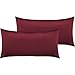 Pure Label 2er Set Mako Satin Kopfkissenbezüge 40x80 cm aus 100% Baumwolle in rot - Traumhaft weiche Kissenbezüge passend zu unseren Bettwäsche Sets