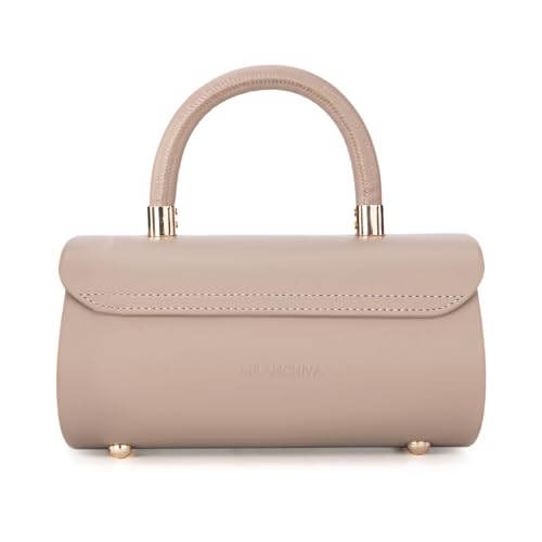 Image of Milan Chiva Top Handle Bag for Women Mini Barrel Crossbody Handbag with Adjustable Strap Elegant Small Purses | Small