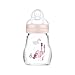 MAM Feel Good Gourde en verre pour bébé 170 ml - Bouteille de lait avec ouverture large - Gourde stable avec tétine - Taille 1 - dès la naissance - Écureuil/oiseau