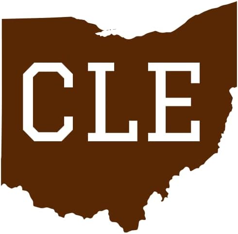 U.S. Custom Stickers CLE Cleveland Ohio Brown Sticker 3 Inch