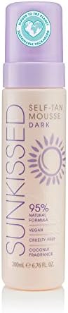 Sunkissed Self Tan Mousse Dark 200ml 95 Percent Natural