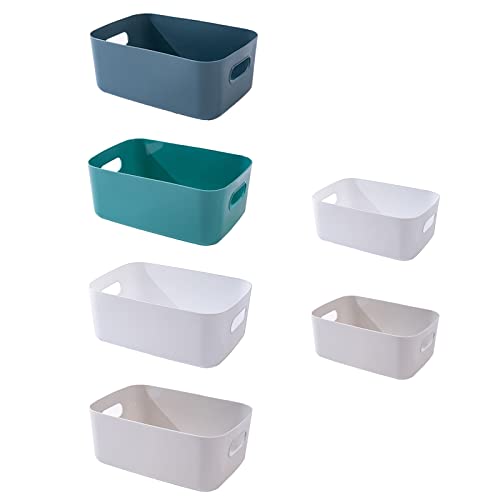 Spesh 6 pcs Plastic Storage Baskets Small Cupboard Storage Boxes...