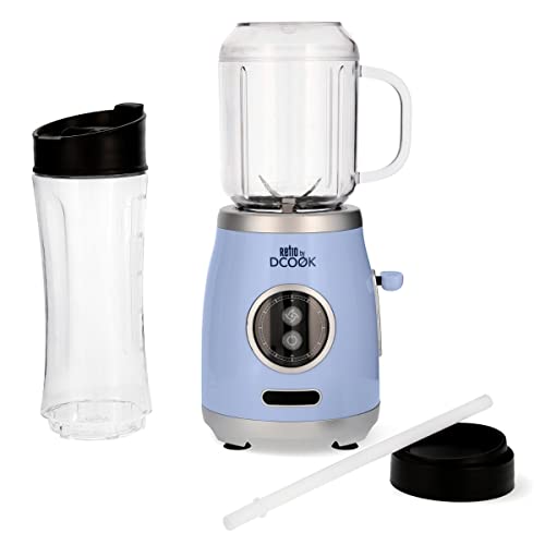 Dcook Retro Mixeur Duo 300 W-600 ml X 2 Bleu