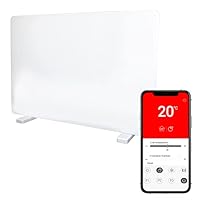 Igenix IG9521WIFI Smart Glass Panel Heater 2000 W with Amazon Alexa, Free Standing or Wall Mountable Heater with Day and Weekly Timer and Remote Control, White
