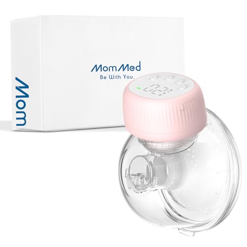 MOMMED Breast Pump, MY-385 Hands Free with 4 Modes & 12 Levels, Leak-Proof Design, 24 mm Electric Wearable Breast Pump, Includes 19 & 21 mm Flange Inserts, 1 Pack