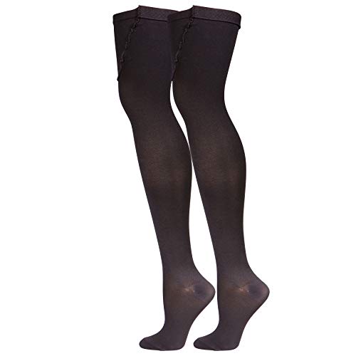 Image of Truform Surgical Stockings, 18 mmHg Compression for Men and Women, Thigh High Length, Closed Toe, Black, X-Large (Pack of 3)