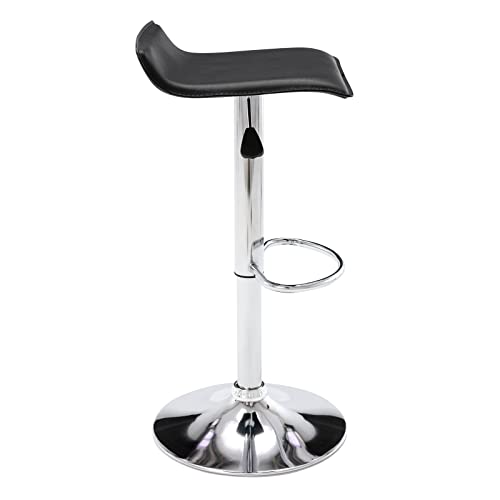 Vogue Furniture Direct Adjustable Bar Stools Set Of 2, Modern Swivel Pu Leather Airlift Barstools, Backless Kitchen Counter Height Bar Chair For Dining Room (Black) #TOP7