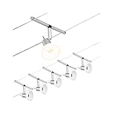 Paulmann 94448 CorDuo Seilsytem Set Sheela DC max. 5x10 Watt erweiterbar Chrom matt Drahtseil Kunststoff GU5,3 Drahtseilsystem ohne Leuchtmittel