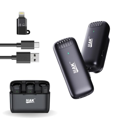 Image of MMAK Wireless Mic with Charging Case, Noise Reduction Mic for Video Recording, YouTube, Facebook, Live Stream (Dual Universal)