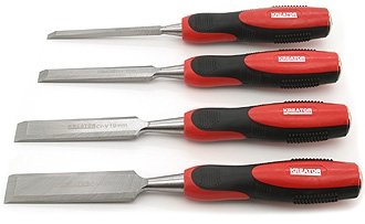 Cinceles para madera KREATOR evita cortes astillados juego 4 pzs 5