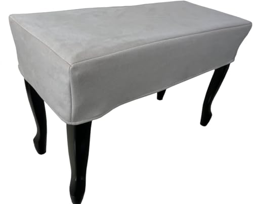 Wenlai Copertura Per Pianoforte Sgabello Nero Pianoforte In Tessuto Antipolvere Con Fori Per Singolo Pianobank, Universale Panca Piano(Copertura Doppio Stool Cover, Offwhite)
