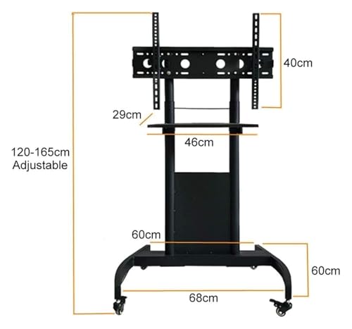Soporte móvil para TV con ruedas y estante ajustable miniatura 2