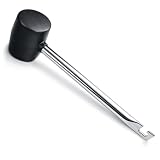 com-four® Gummihammer mit Heringauszieher 440 g - Schonhammer mit Metallschaft - Hering-Hammer für Camping und Handwerk - gedämpfter Sanft-Schlaghammer