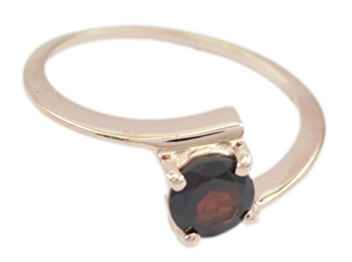 Bague argent 925 et or rose avec pierre rouge indien RIYO taille 52