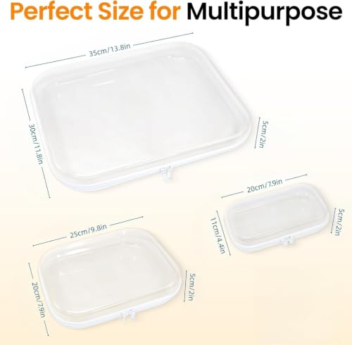 Image of Thickened Clear Hard Shell Zipper Case,Professional-Grade Plastic Clear Zipper Pencil Case, Toiletry Pouch, Travel Organizer, Cosmetic Bag, Toy Storage Bins (4PCS-M)