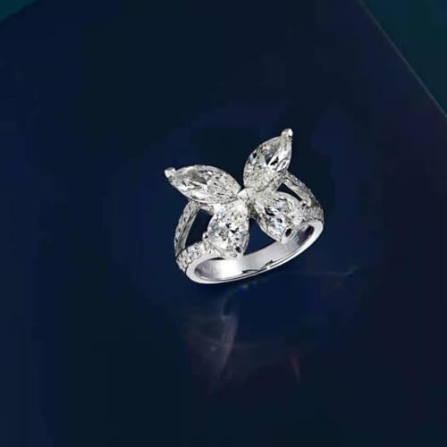 925 Sterling Silver Butterfly Ring, Diamond Rings with Birthstone Butterfly Jewelry Wedding Rings Best Gifts for Valentine's Day2