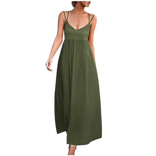 Womens Spaghetti Strap Maxi Dresses 2024 V Neck Sleeveless Backless Long  Dress Sexy Flowy Casual Summer Beach Dress at Amazon Women's Clothing store